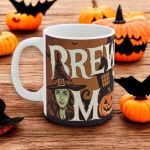 Halloween Decor Mug - Spooky Pumpkin Design - Fall Coffee Cup for Halloween Party - Brew-tiful Morning mug